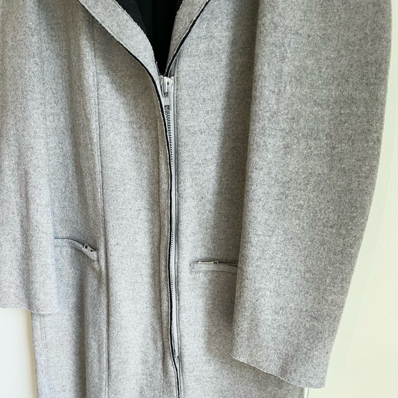 Helmet Lang Long Line Wool Blend Grey Black Zip Front Coat Sz Sm Retails… - Picture 10 of 14